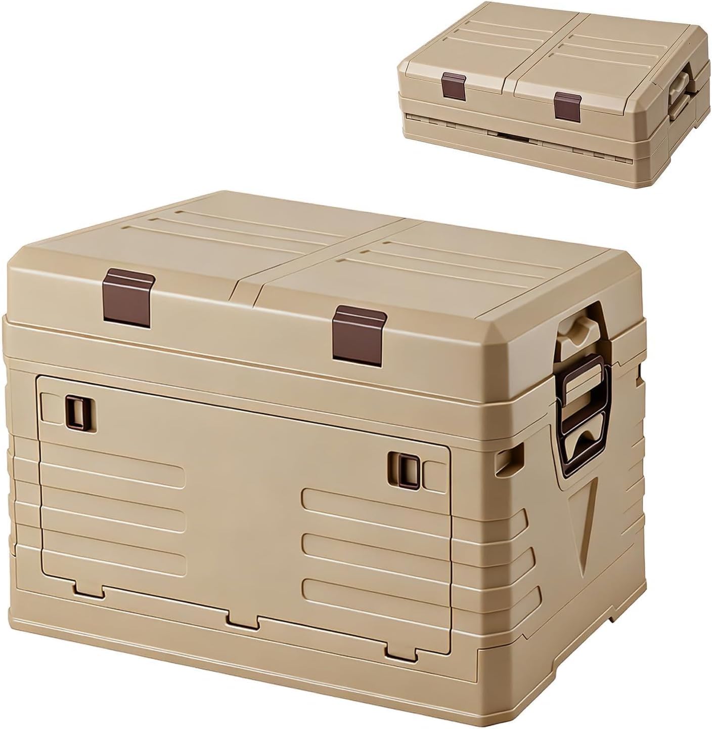 solarplay Faltbare Aufbewahrungsbox 60L mit Deckel, Extra Große Faltbox mit Verstärktem Rahmen, Platzsparend Zusammenklappbar für Auto, Camping, Haushalt & Garten (57.5 x 22 x 40.5cm)