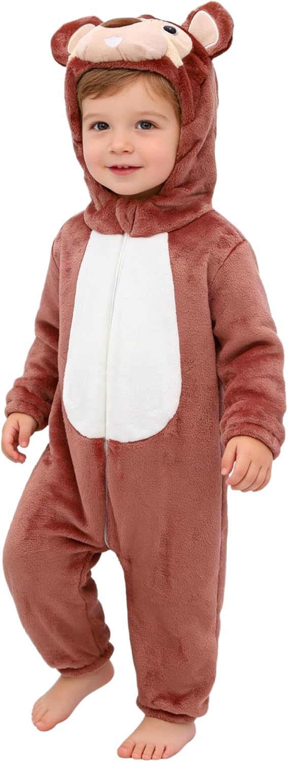 Unisex Toddler Baby Animal Jumpsuit Hooded Romper Halloween Carnival Cosplay Cartoon