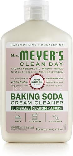 MRS. MEYER'S CLEAN DAY Limpiador en crema de bicarbonato de sodio, corta la grasa, esmalte sin arañazos, ingredientes de limpieza derivados de