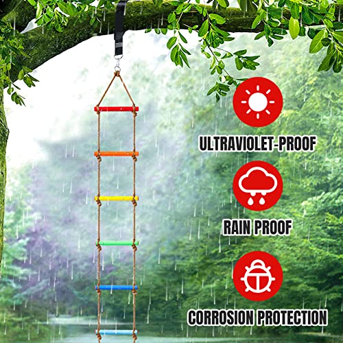 image for Perantlb 6.8ft Climbing Rope Ladder for Kids or Adult - Climbing Game 
