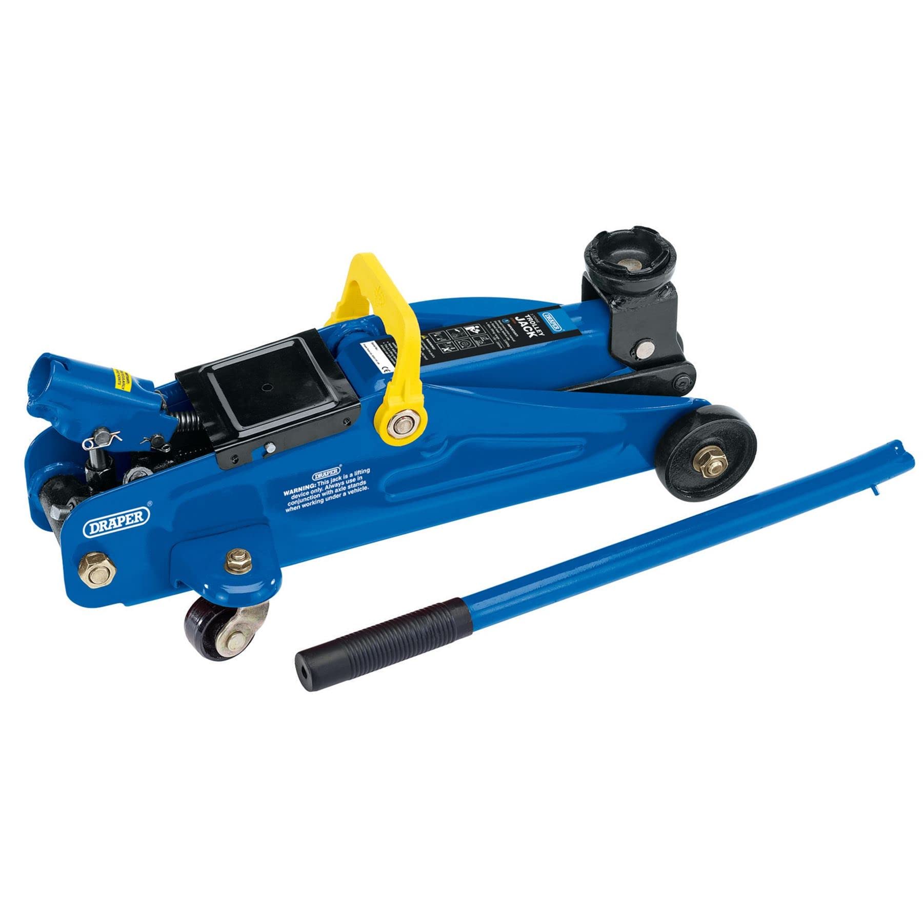 Draper Cric rouleur léger 27634, 2 tonnes, 440 mm x 200 mm x 140 mm, Bleu