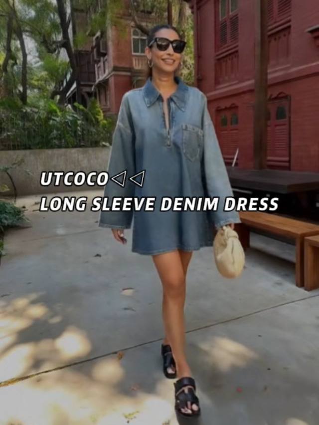 utcoco denim dress utcoco Denim Dress for Women 2025 Casual Belted Long Sleeve Button Down Midi Jean Dresses with Pockets (X-Small, Blue) at Amazon Women's Clothing store