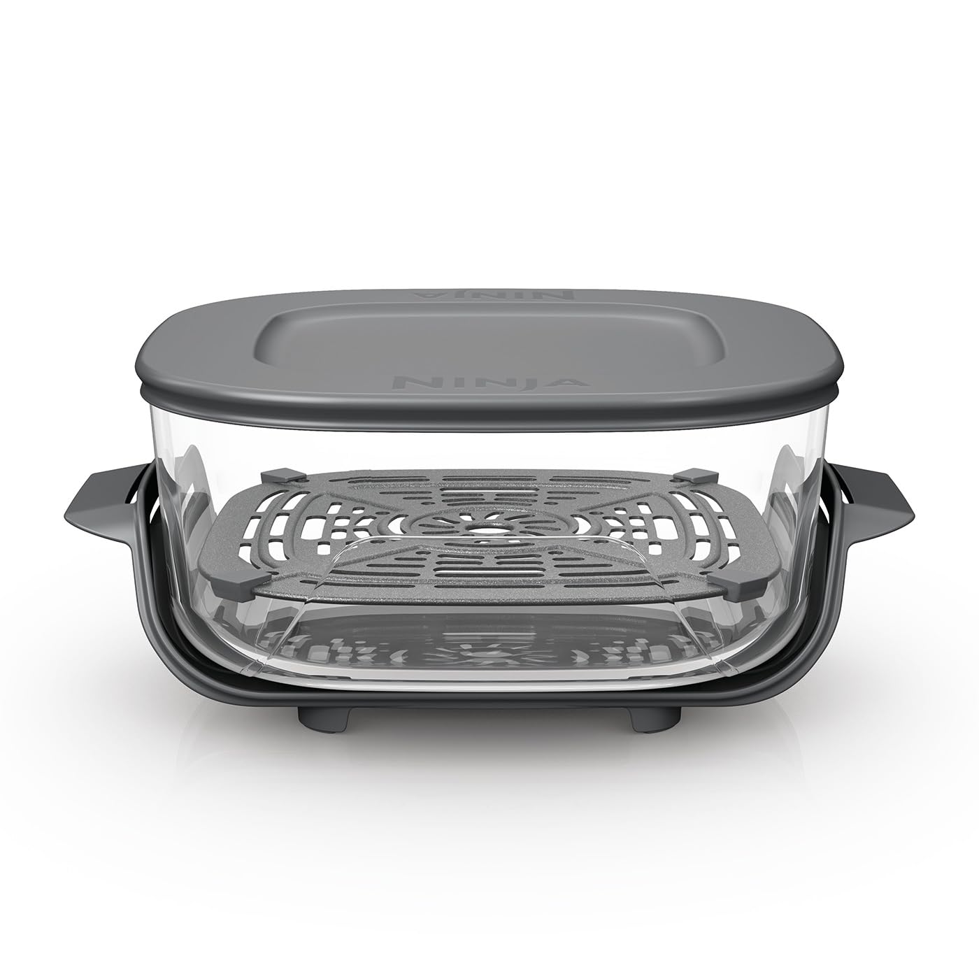 Ninja CRISPi, Contenitore in vetro resistente al calore TempWare, con coperchio, ciotola per friggitrice ad aria resistente al calore, 3,8 L, senza BPA, ideale da portare con sé, XSKLIDPLTEUUK