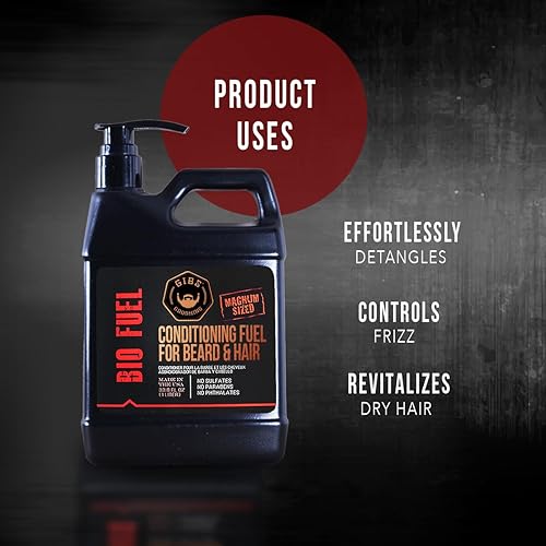Miniatura 3 de GIBS BioFuel - Acondicionador hidratante para barba y cabello, 33.8 onzas líquidas (paquete de 1)