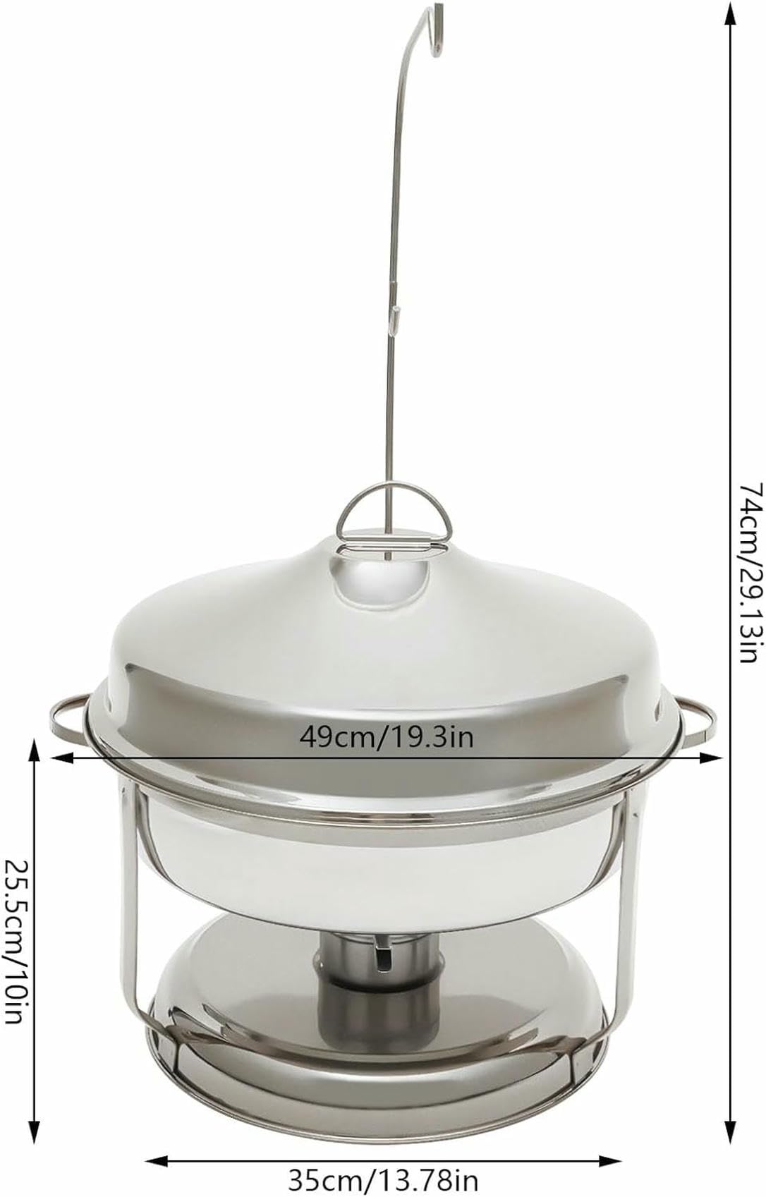 Juego de platos de acero inoxidable con tapa, calentador de alimentos redondo portátil para catering, fiestas, restaurantes, color dorado