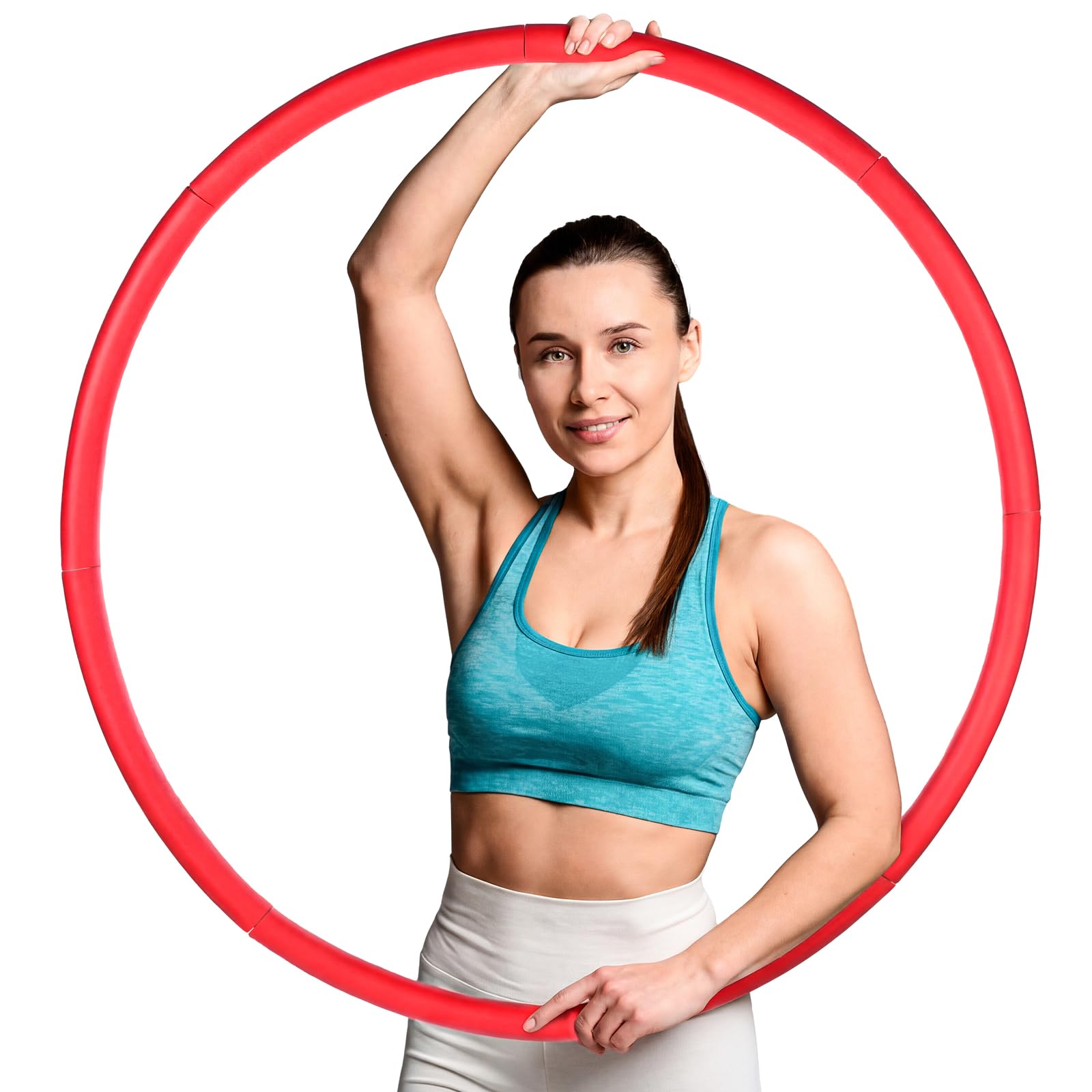 Photo 1 of Motionchic Exercise Fitness Hoop for Women 37 Inch Removable Adjustable Weighted Hoop Suitable for Adult Weight Loss and Home Fat Burning Exercise Workouts Gym(Red)