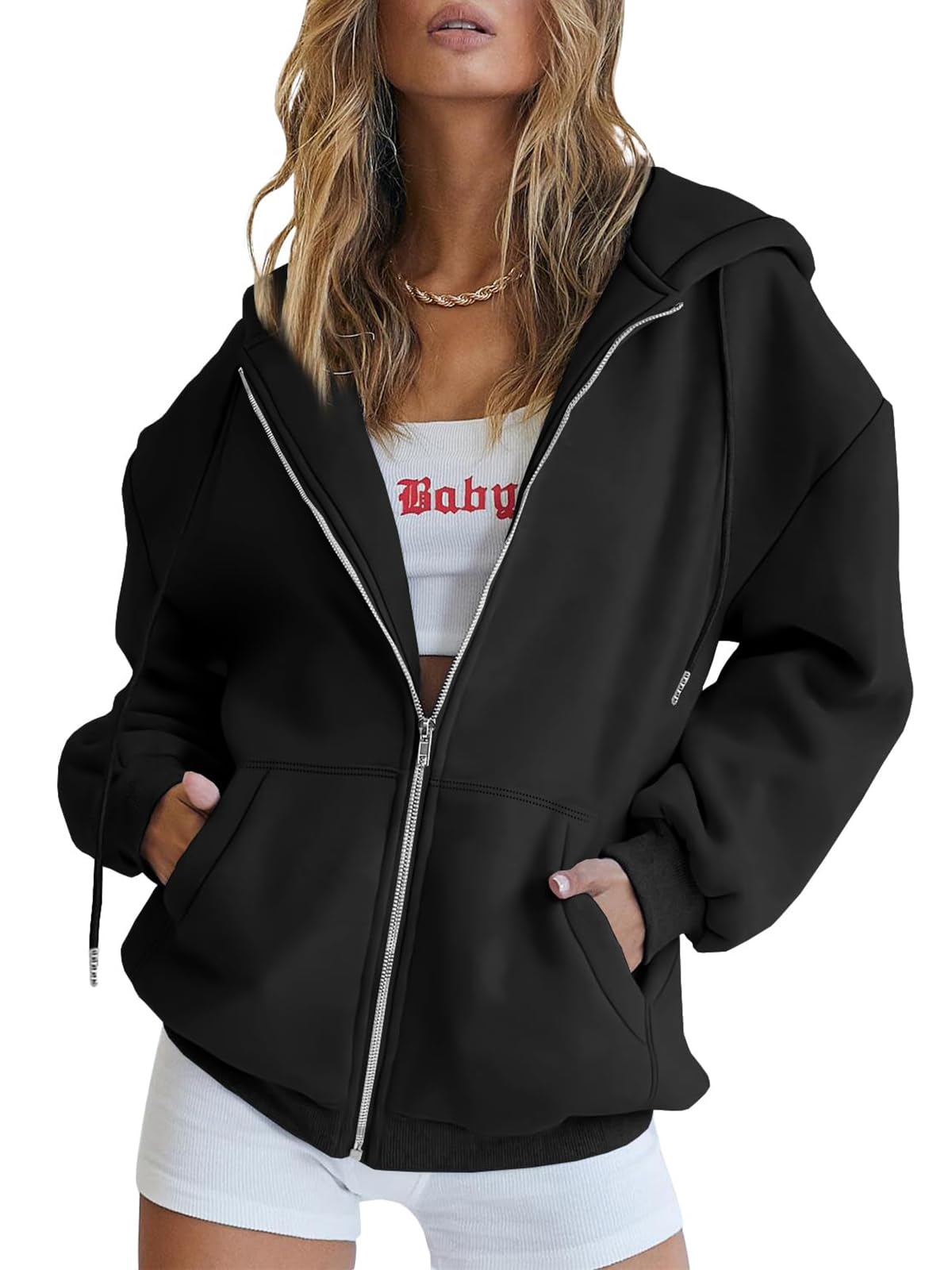 Womens Zip Up Hoodies 2026 Oversized Sweatshirt