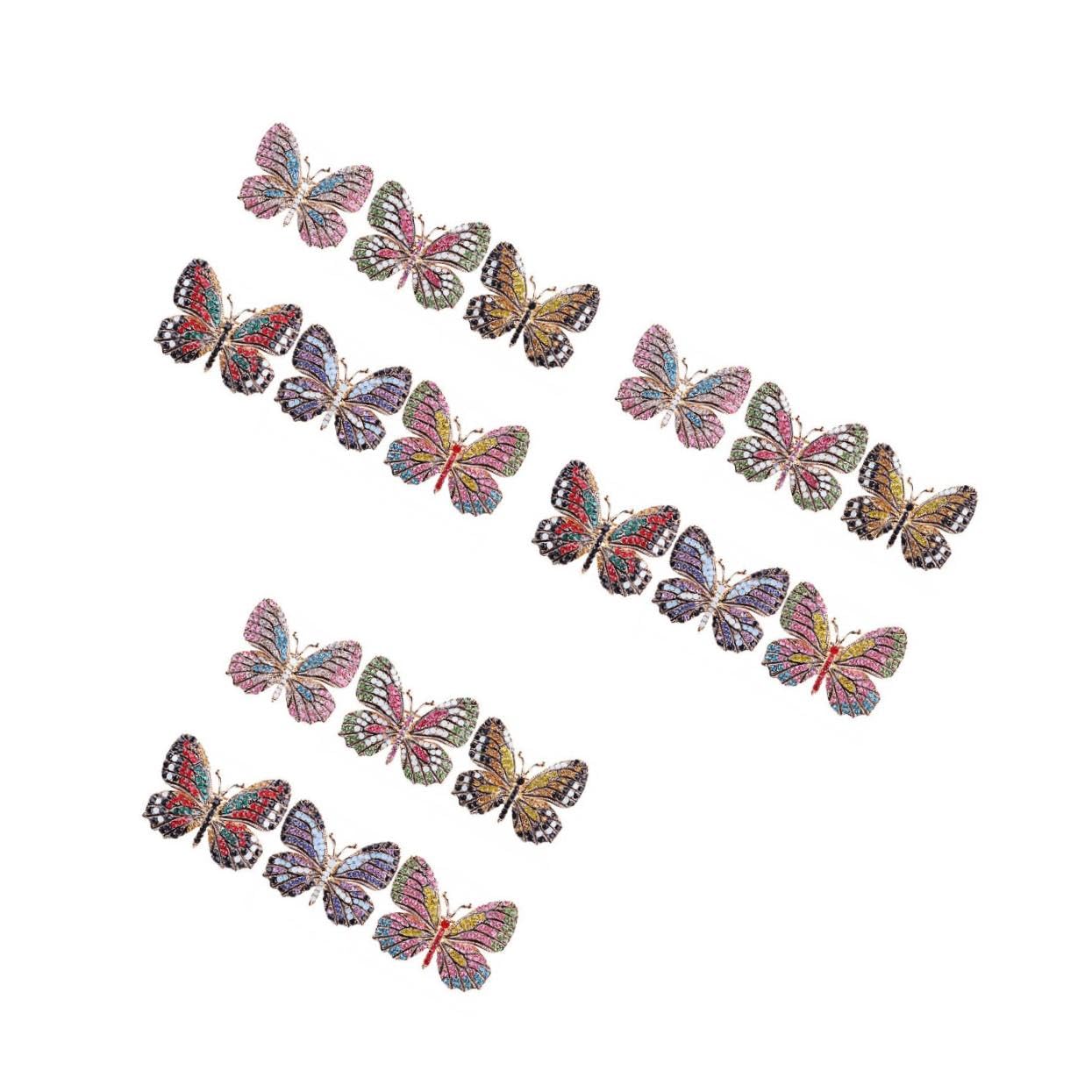 VALICLUD Vergoldete Schmetterlings-tierbrosche Damenschmuck Trachtenbrosche Rhinestone Kleidung Zubehör Korsage Kragen Hübsche Brosche Bunte Mädchendekoration Legierung
