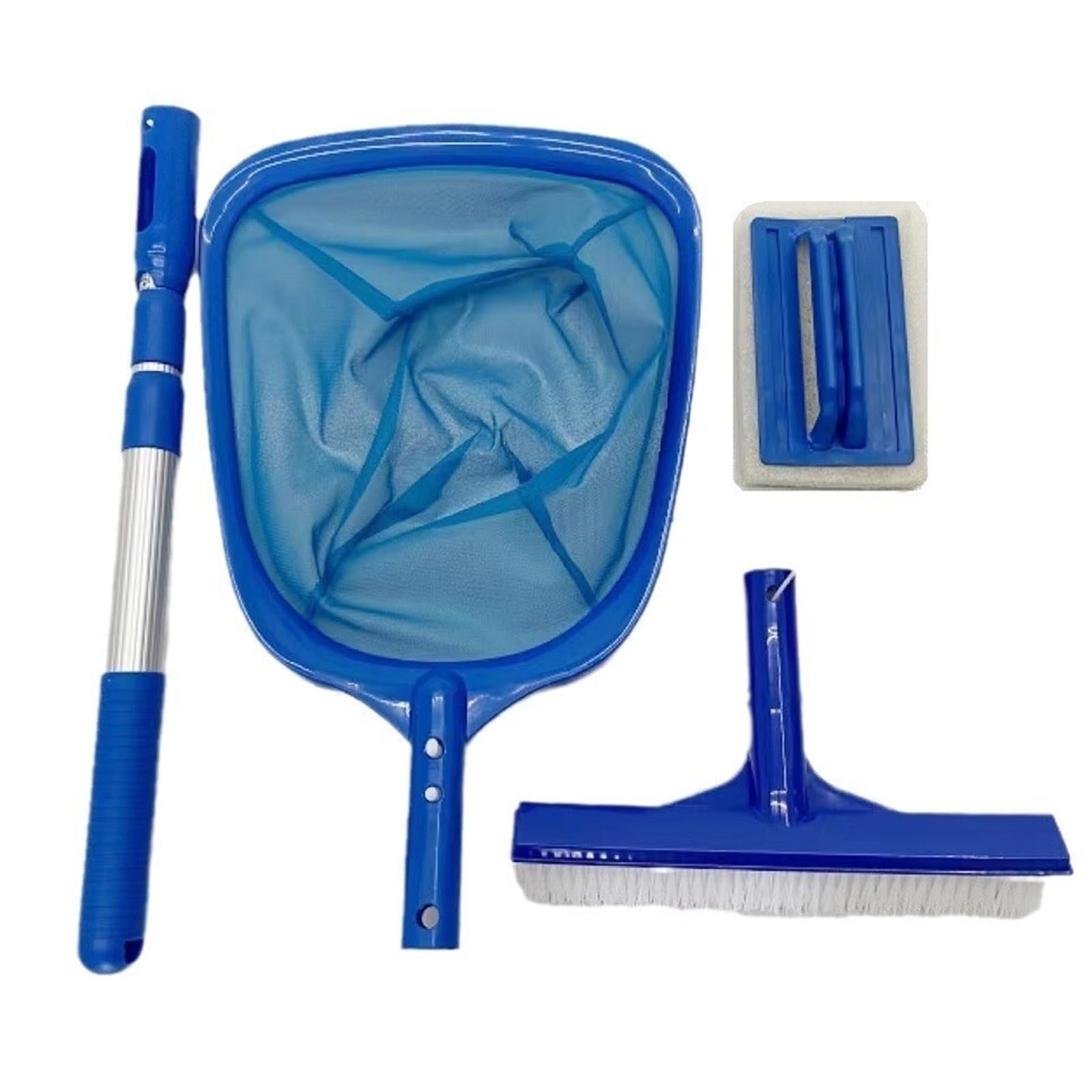 Cepillo De Piscina Kit de Limpieza Piscinas con pértiga telescópica | Skimmer de Red y Cepillo 3 Secciones