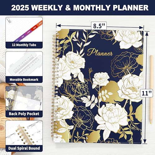 image for SUNEE 2025 Weekly and Monthly Planner - from January 2025 - December 2