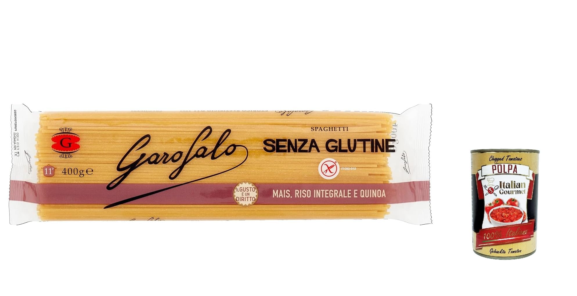 Italian Gourmet Spaghetti Senza Glutine pasta Nudeln glutenfrei 20 x 400g | Ohne Weizen, ricetta leggera e gut verträglich, ideale Basis für Sugo und, Gesamtnettogewicht 8 kg + Kostenlos Polpa 400g