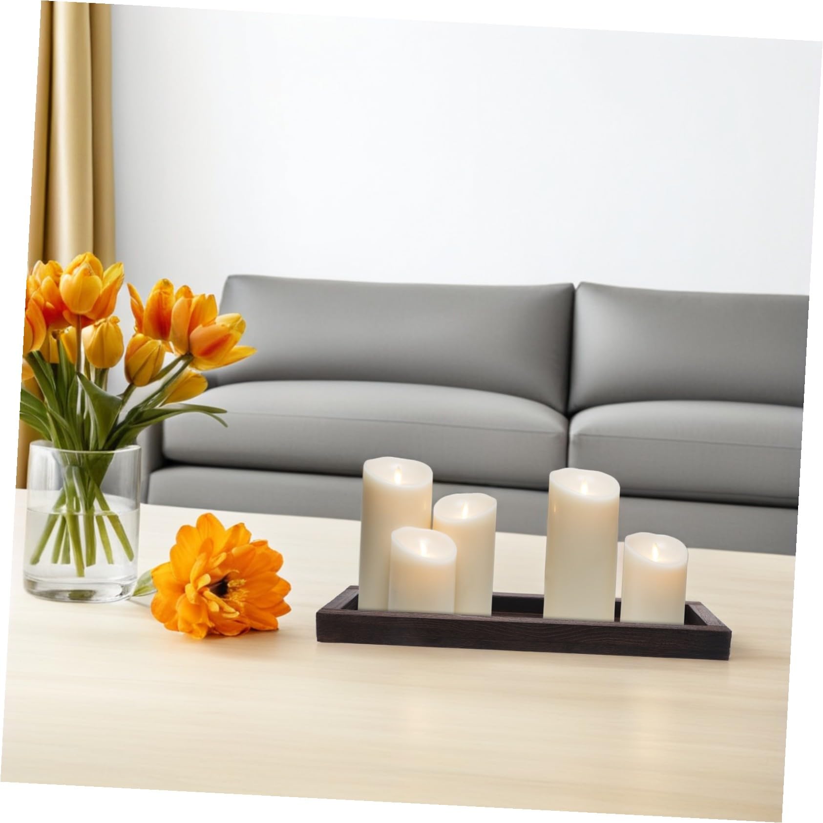 Bandeja Decorativa de Madera Rústica Alargada para Velas y Organización Soporte Versátil para Perfume y Joyería para Encimeras de Cocina Baño y Comedor Estilo Farmhouse