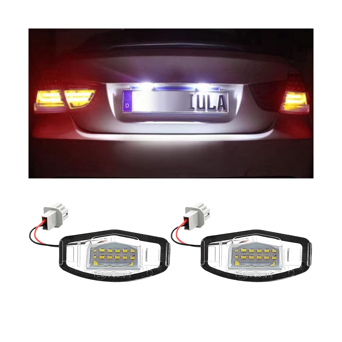 HZEL 2PCS Car LED License Plate Light, 6000K Bright Vehicle Tag Lamp Assembly Kit, OEM# 34106SNBA01 Auto Tag Light Replacement Accessories, Compatible with Ciimo Crider Legend
