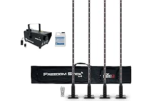 Bundle: Chauvet DJ Freedom Stick X4 (4) Wireless Battery RF LED DMX...