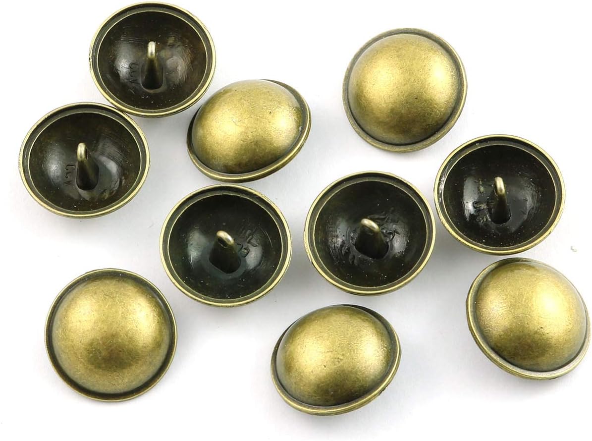 ZYAMY 10pcs Bronze Mushroom Domed Buttons Antique Brass Dome Buttons
