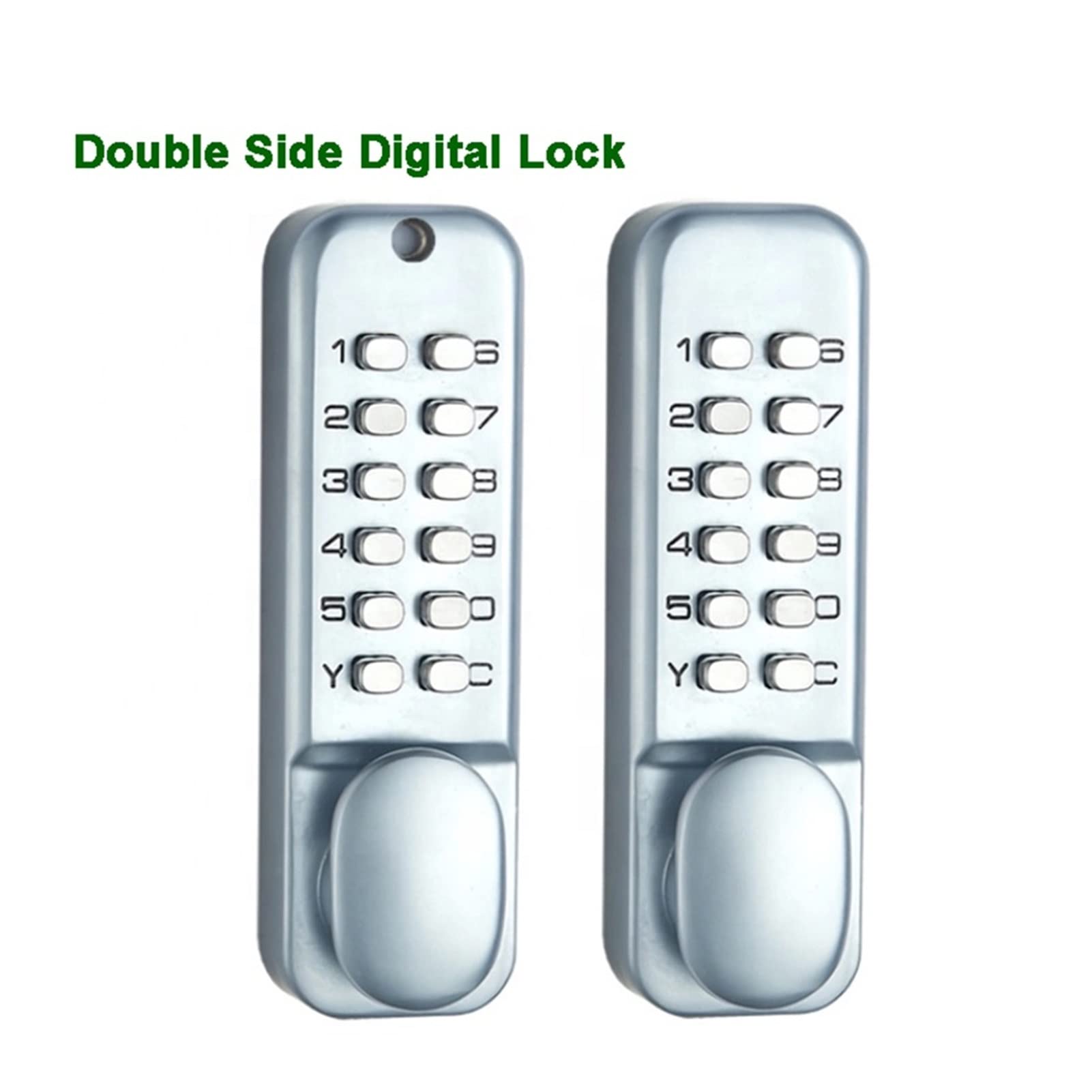 Código de bloqueo digital de teclado de doble teclado contraseña Puerta de hierro resistente al agua Garden Bloque(Gold)