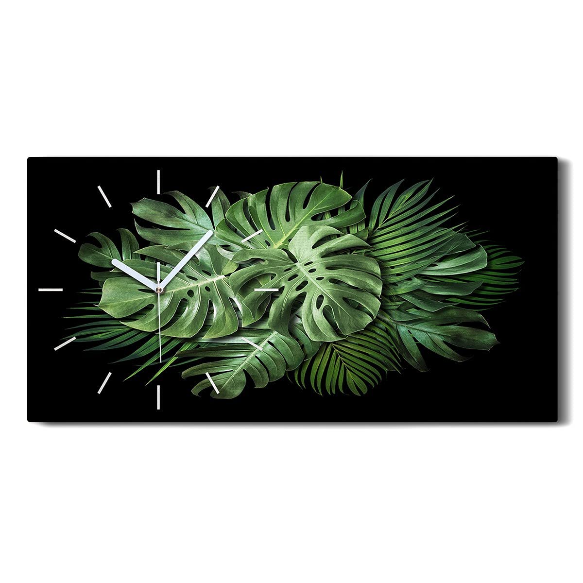 Art moderne salon et chambre : le tableau horloge Monstera chic