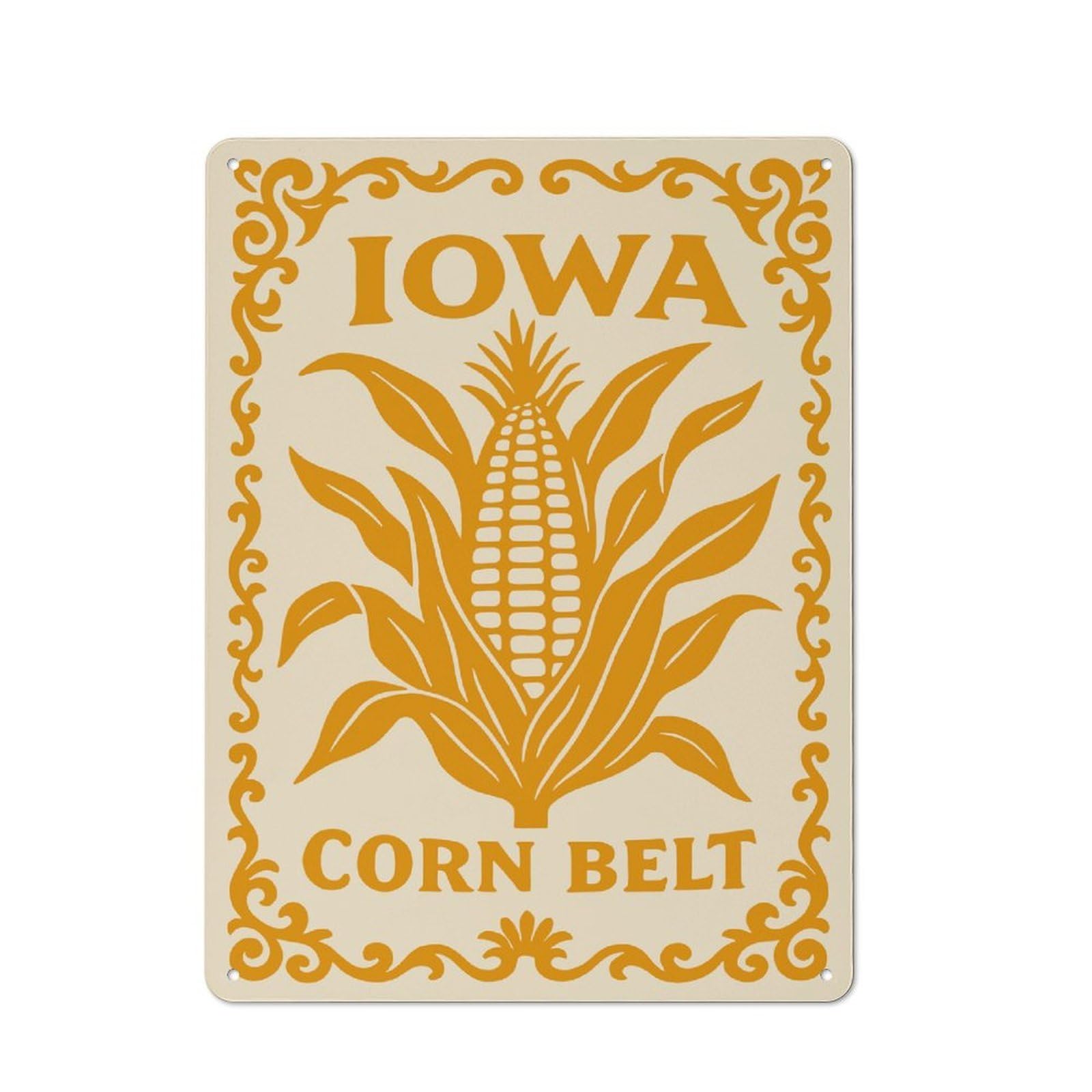 Junmoney Style-14 40X30cm Retro Tin Sign With Iowa Corn Belt Vintage For Living Room Wall, Housewarming Present For People Styling Living Room