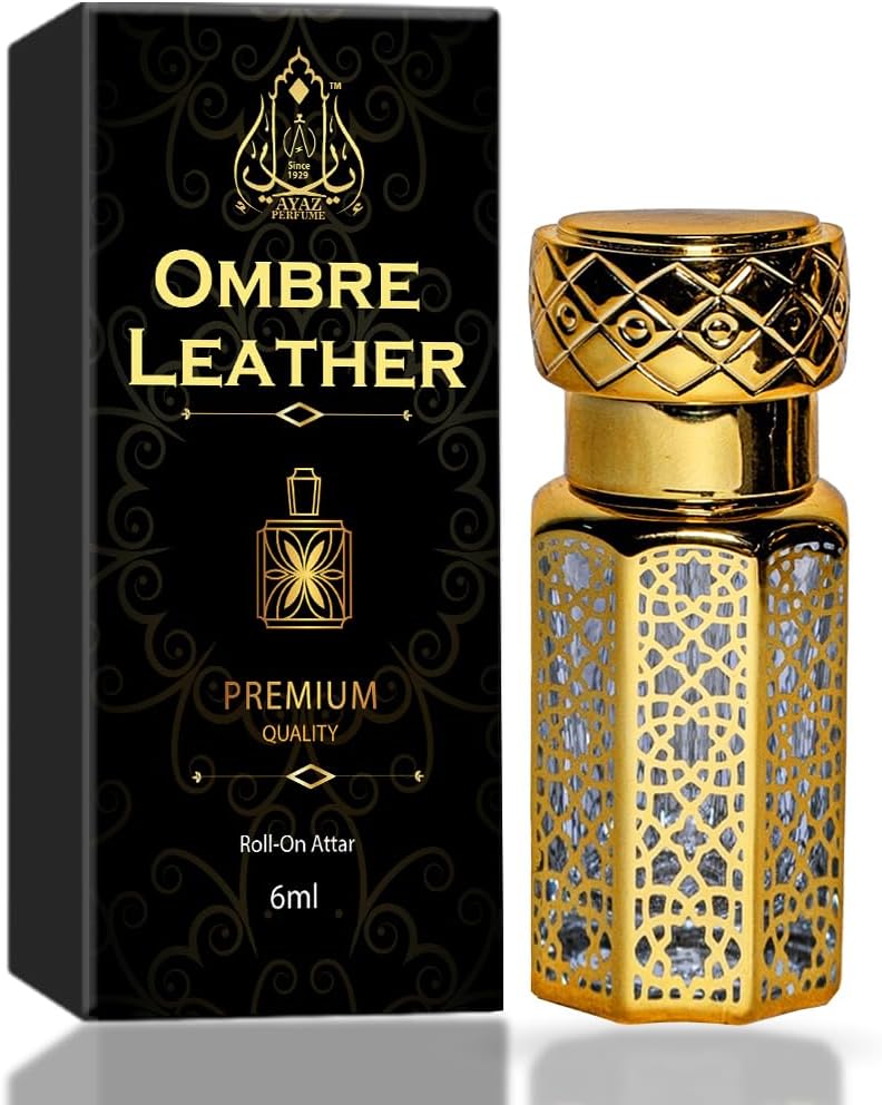 Ayaz perfume Ombre Leather Attar 24 Hours Long Lasting and Spreading Floral Attar (Leather, Natural, Amber, Floral) 6ml