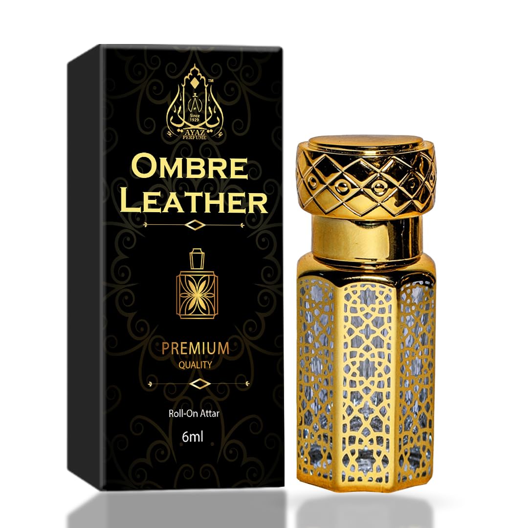 Ayaz perfume Ombre Leather Attar 24 Hours Long Lasting and Spreading Floral Attar (Leather, Natural, Amber, Floral) 6ml