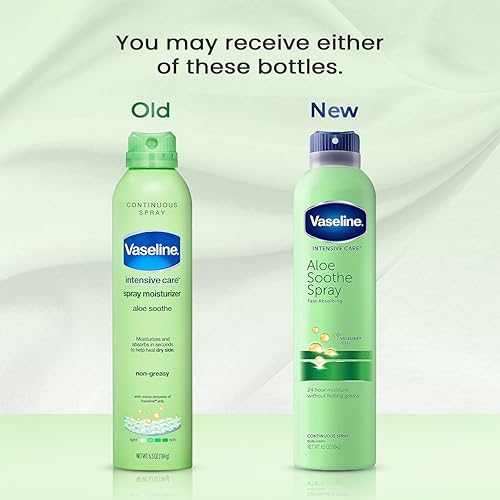 Miniatura 3 de Vaseline Spray radiante de cacao + espray calmante de aloe, paquete de 2 variedades, no graso, de rápida absorción para piel seca, 6.5 onzas Ea