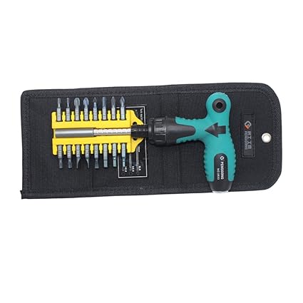 17 Pieces Ratchet Screwdriver Socket Nut Set T Key Type S2 Bits Multifunction Home Repair Hand Tools