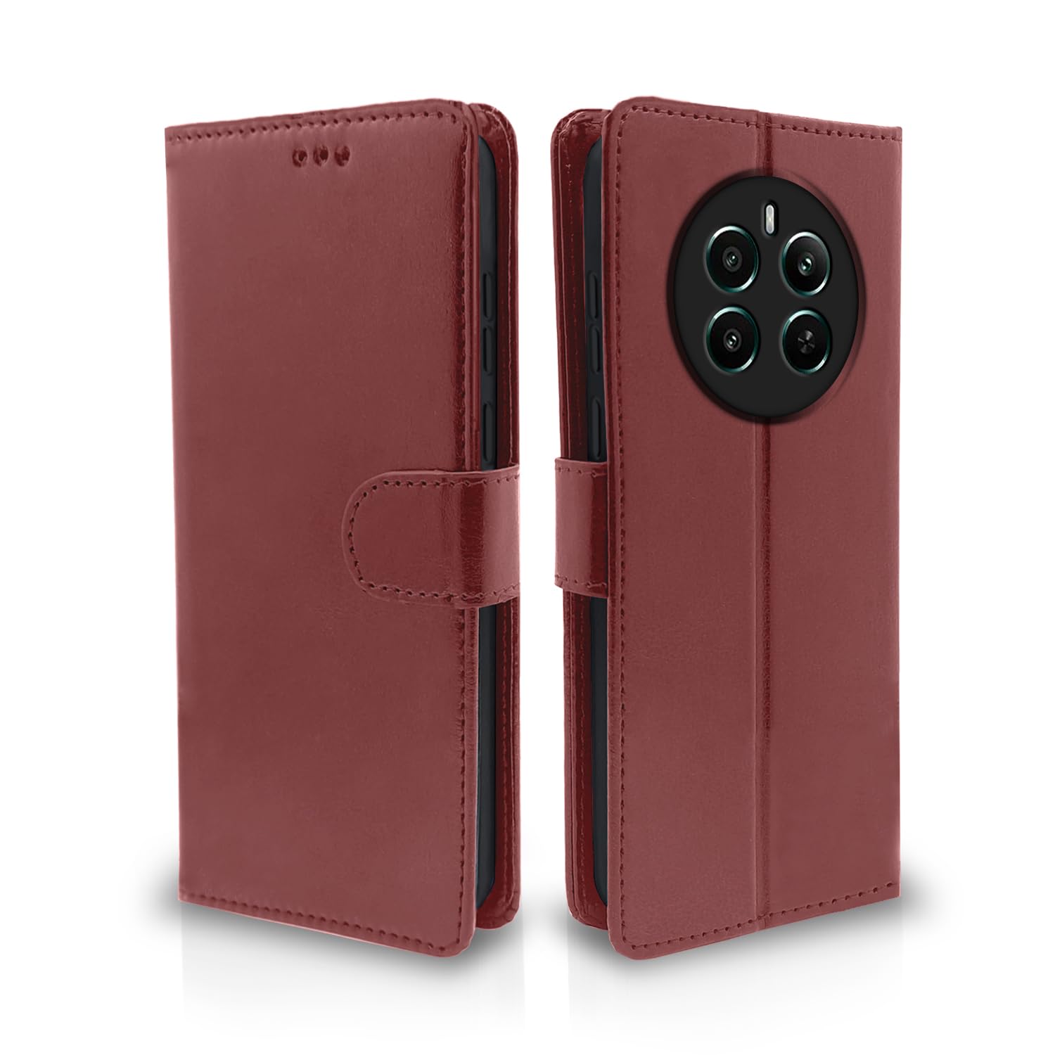 Pikkme Realme 12 Plus 5G / P1 5G / Narzo 70 5G / 70 Pro 5G Flip Cover Leather Finish | Inside TPU with Card Pockets | Wallet Stand and Shock Proof | Complete Protection Flip Case (Brown) (B0CYGPWL9B) Amazon Price History, Amazon Price Tracker