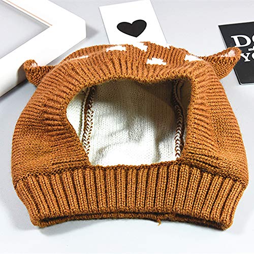 Xyx Toddlers Baby Girls And Boys Fleece Lined Crochet Earflap Hats Newborn Kids Cute Beanie Cap Winter Soft Warm Knit Caps (Click A Hat - Brown) #TOP3