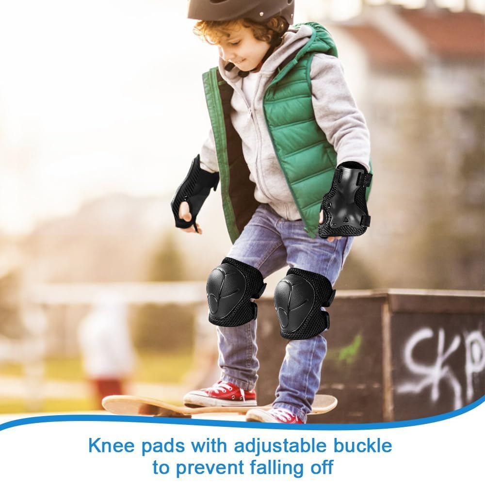 Set Protezioni 6 In 1 Per Bambini - Ginocchiere, Gomitiere E Polsiere Regolabili Per Skate, Bici E Sport - Foto 8