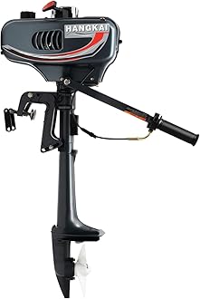 2 Stroke 3.5HP Outboard Motor, Outboard Motor Boat Engine, Heavy Duty Fishing Boat Engine Marine Engine with Water Cooling System Boat Motor