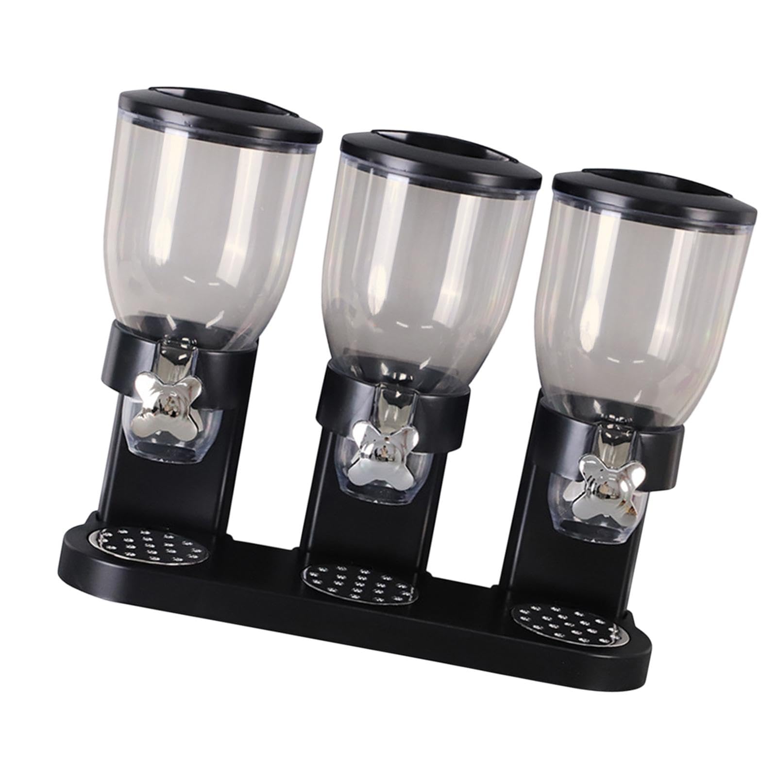 Generic Cereal Dispenser Contenitore per Dispenser Cereali Scatola Organizza Snack Porta Riso Distributore Alimenti Secchi con Funzione Controllo Porzioni in, Tre Tazza di Nero
