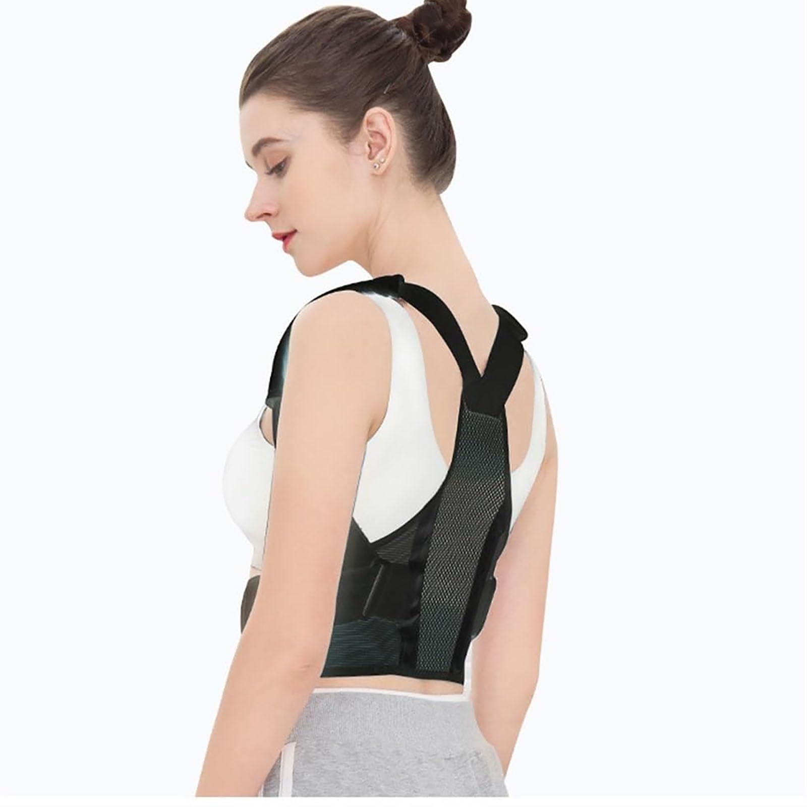 Corrector de postura de malla transpirable para hombres y mujeres, cinturón de soporte completo para espalda, correas ajustables, cinturón de soporte para la columna, alivio del dolor de espalda, hom