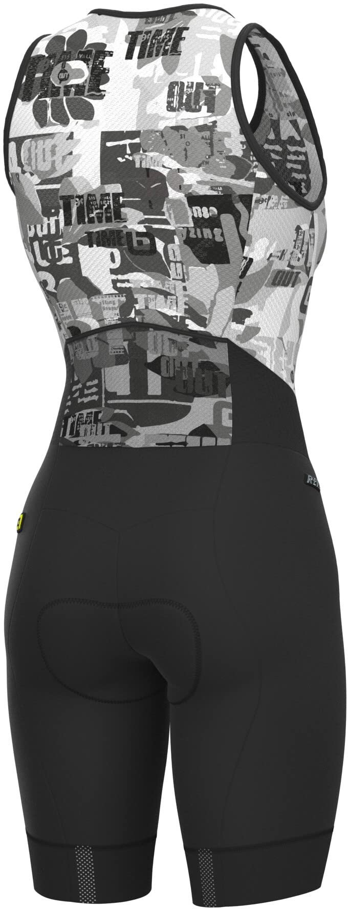 Pantaloncini ciclismo donna con canotta ALE' R-EV1 VELOCITY INTEGRATO grigio