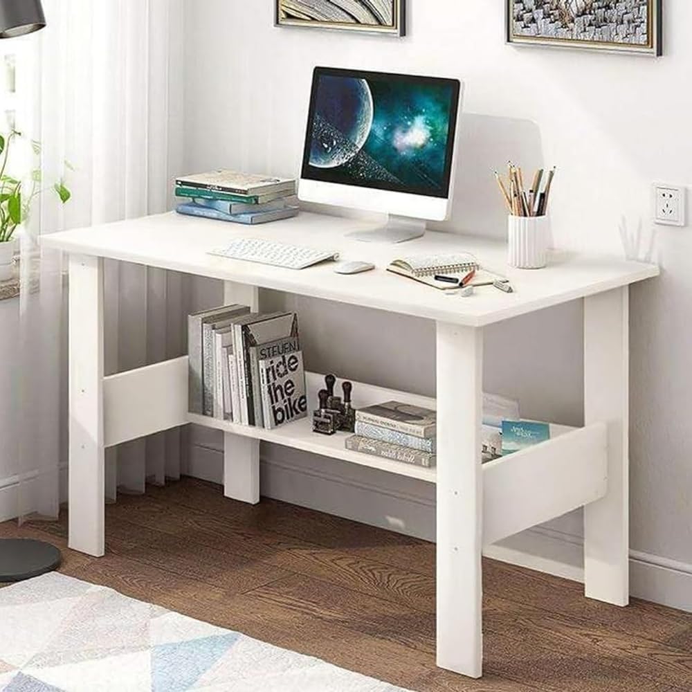 Amazon Solimo Study Table, White, 90x50x77 cm - Image 1