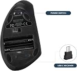 Fonicer Vertical Wireless Mouse, 2.4G USB C Wireless Mouse, Ergonomic Mouse with Type C Receiver for MacBook, Computer, Laptop and All Type C Devices, Black