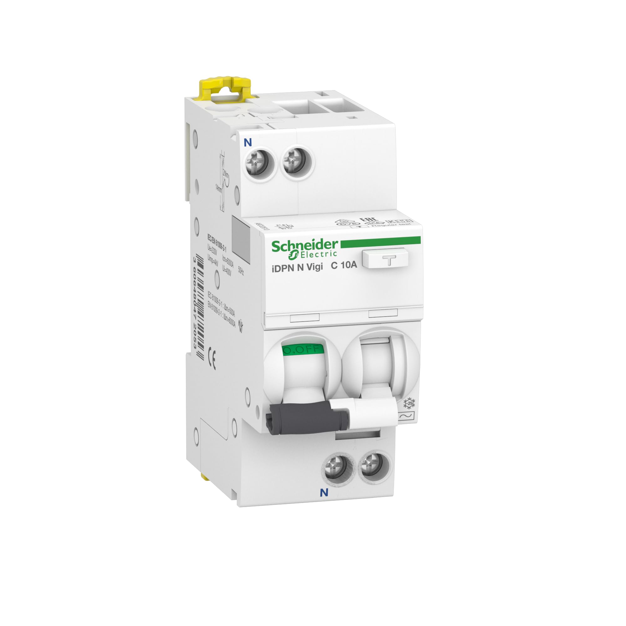 Schneider Electric A9D32610 - Interruttore FI/​LS iDPN N Vigi 1P+​N, 10A, C-​Char., 30mA, tipo A, 6kA