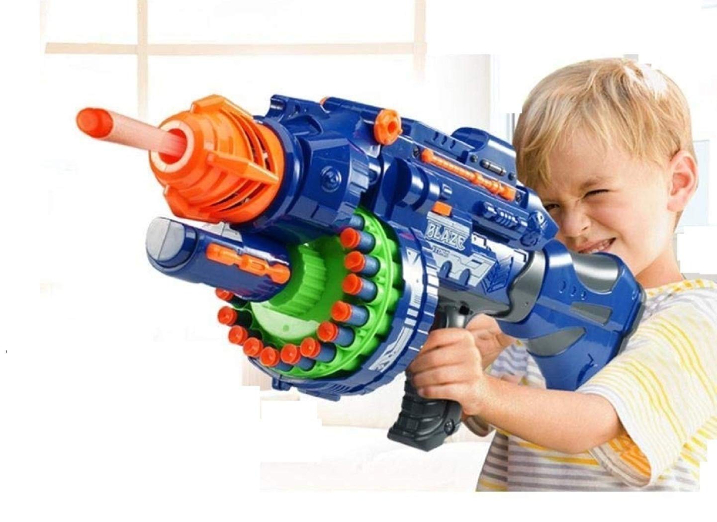 EUPHORIA Fire Soft Baze Storm Soft Bullet Gun Battery Operated Gun with 20 Foam Bullets & 20 Suction Dart Bullets (Blaze STORM-20 Bullets)