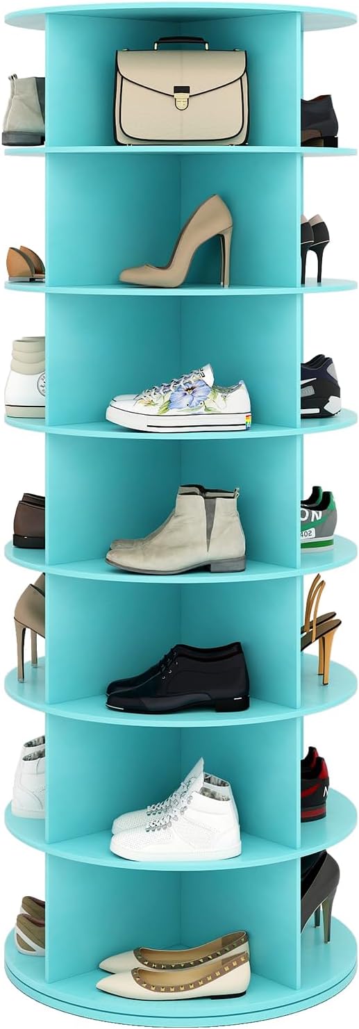Toemics 7 Tier Rotating Shoe Rack Towe 28 Shelves, 360
