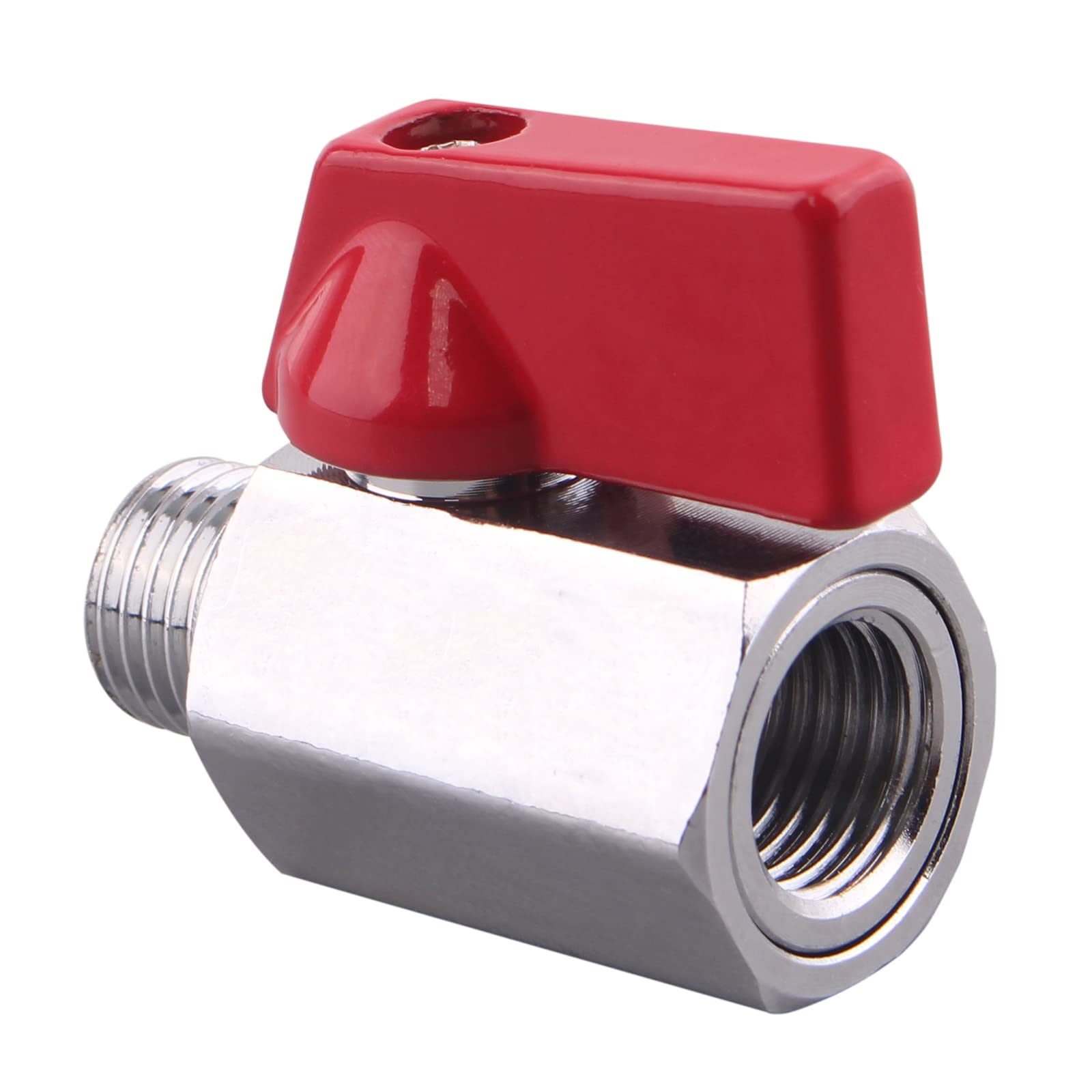 GOVALVEBrass Mini Ball Valve - 1/4" NPT Female x Male Thread Shut-Off Valve For water oil and gas Pack of 1