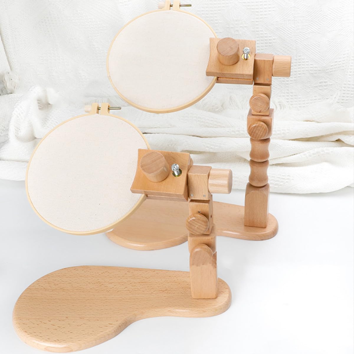 Luxshiny Soporte de Bordado Fácil de Desmontar y Transportar de Madera y Plástico Ajustable para Punto de Cruz Adecuado para Manualidades en Casa
