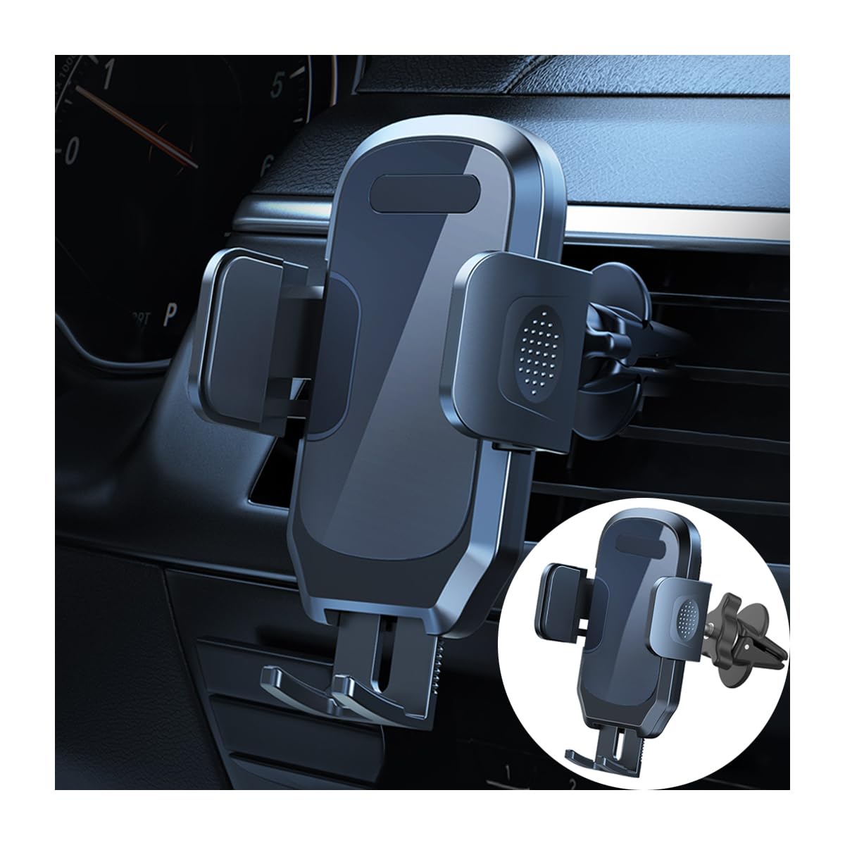BESULEN Phone Mount for Car Vent, Universal Auto Phone Holder for Air Vent, Anti-Slip Easy Clamp Hands-Free Cradle, Vehicle Interior Accessories Compatible with Most Smartphone (Black)