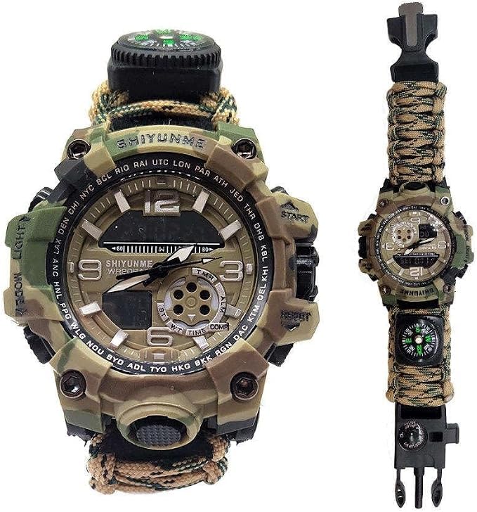 Zaino con Pannello Solare 20W USB 5V - Zaino Trekking da 40 Litri Impermeabile con orologio multifunzione per Escursionismo, Alpinismo, Campeggio - Spallacci e Schienale Imbottiti
