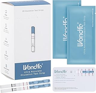 Wondfo Ultra Accurate Ovulation Test Strips - Quantitative Urine Ovulation Tests with Numerical Result, Fertility Cycle Monitoring- 20 LH Test