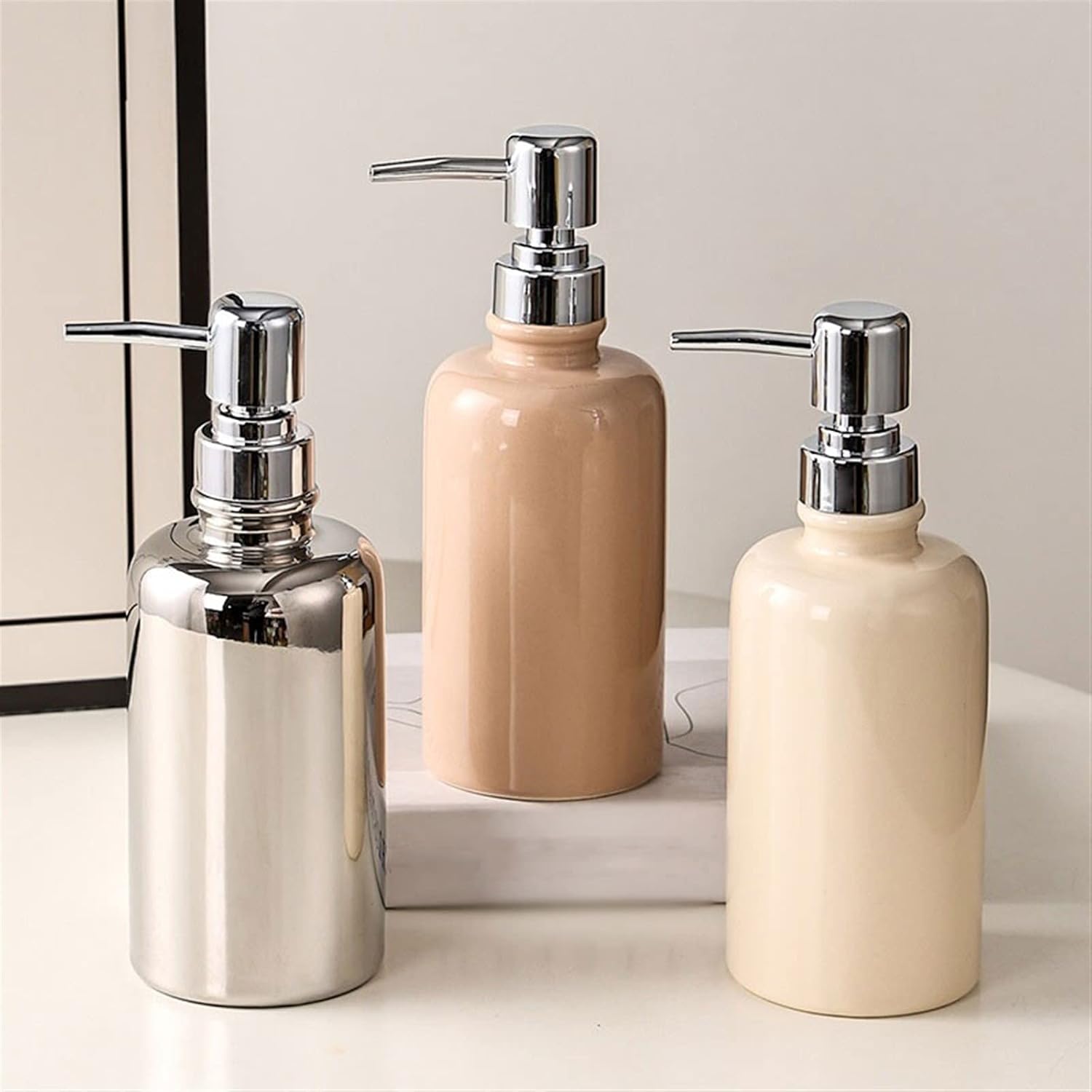 Soap Dispenser Hotel Bathroom Toilet Household Lotion Bottle Washing and Nursing Separate Bottle Pressing Shampoo Body Wash Bottle Soap and Lotion Dispenser Bathroom Soap Dispenser(Color:A)