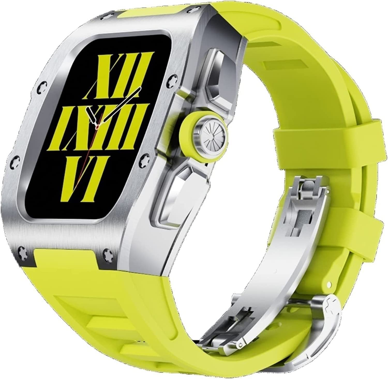 Bracelet caoutchouc Apple Watch 45 mm avec fermoir alliage titane - 7