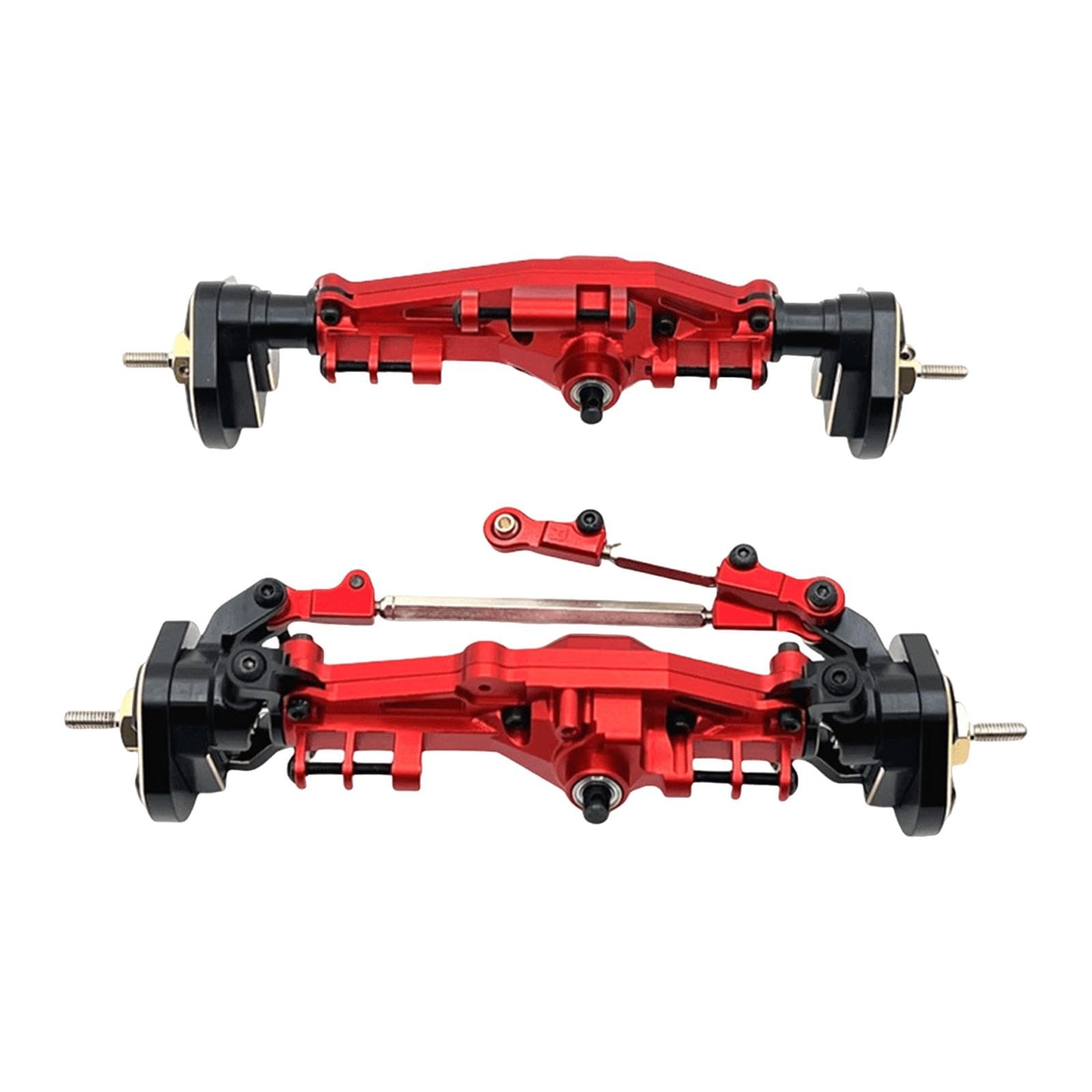 Ejes para Coches RC, Ejes Delanteros Y Traseros, Accesorios de Montaje, Aluminio Y Hierro Mecanizados con Precisión CNC, Fácil Instalación, Actualizac, Rojo