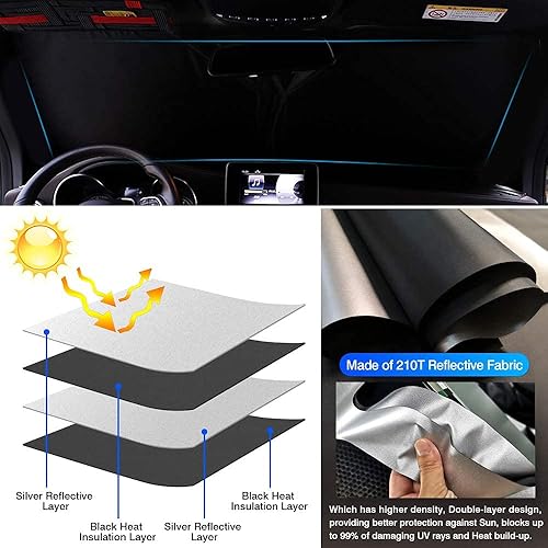 Miniatura 3 de KUST - Parasol plegable para parabrisas, protector que bloquea los rayos UV y mantiene tu coche más fresco