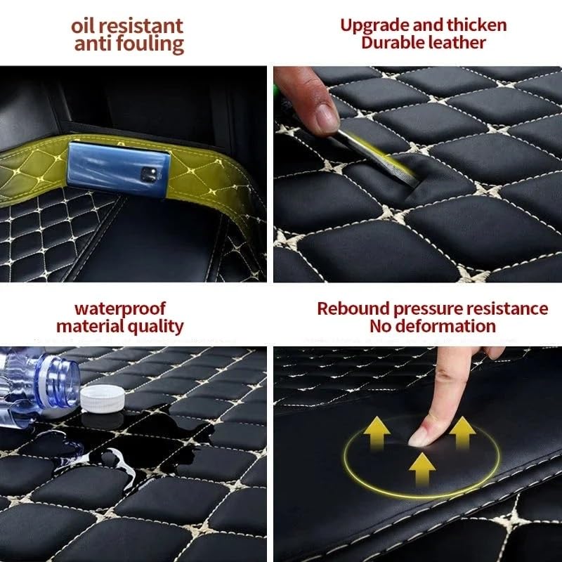 Tapis de sol BMW Série 4 Cabriolet en cuir haut de gamme noir et bleu - 4