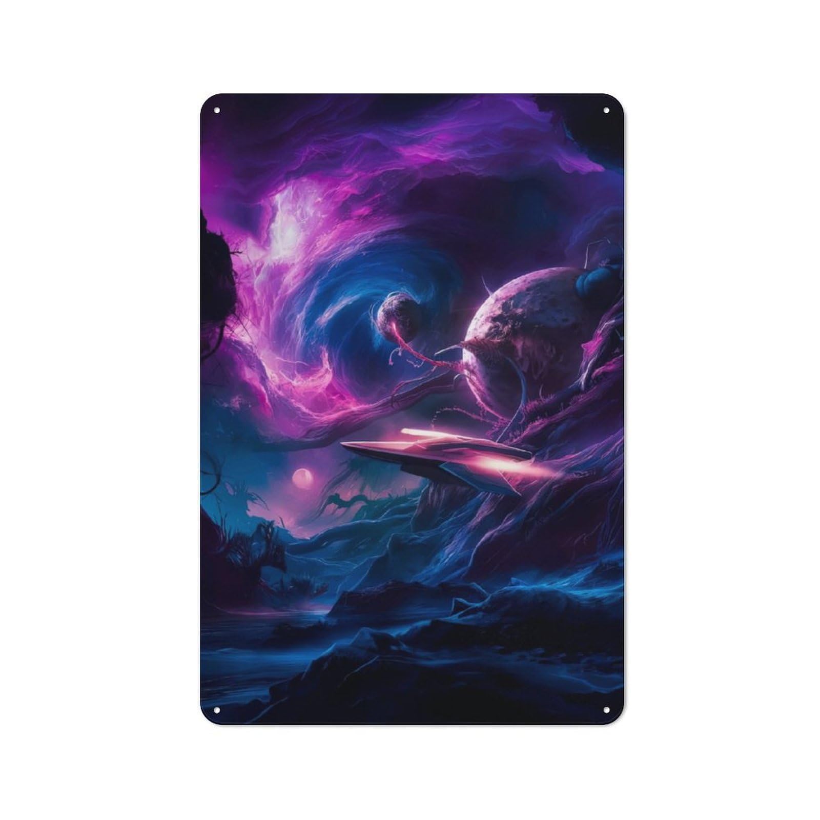 Junmoney Cosmic Vortex Odyssey Vintage Metal Sign 30X20cm For Dining Room Or Kitchen, Suited To Home Decor Collectors