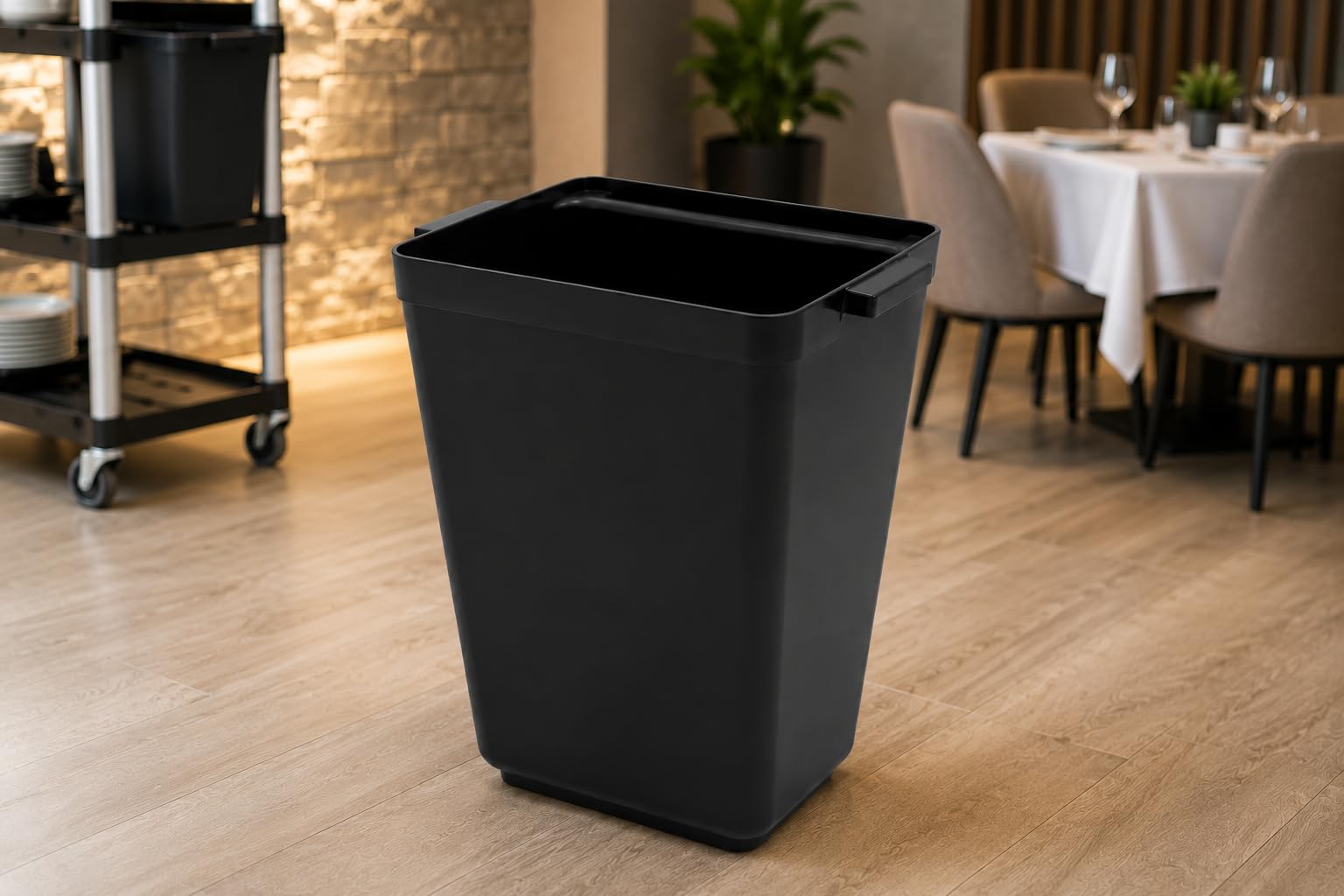 Cubeta de Desechos Cuarz para Carro Camarera, 38x23,5x53 cm | Accesorio Desmontable, Para Residuos y Utensilios, Hostelería Profesional